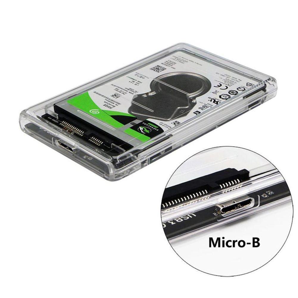 2,5 "transparente 5Gbps USB3.0 a Sata3.0 Funda de disco duro herramienta gratuita carcasa de disco duro