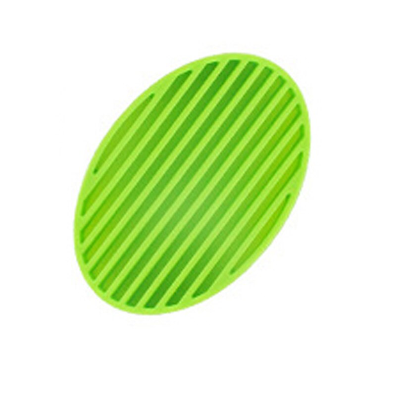 Farverig silikone fleksibel sæbeskål plade bakke afløb ovale bærbare sæbeskå køkken køkken værktøj opbevaringsholder sæbeboks: Grøn