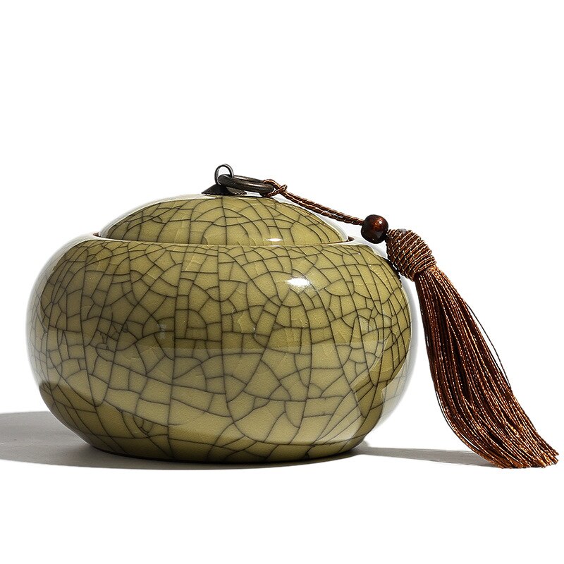 CHANSHOVA Traditional chinese style Ceramic Tea box Sealed moisture-proof Tea container China porcelain Tea storage tins C063: Large G