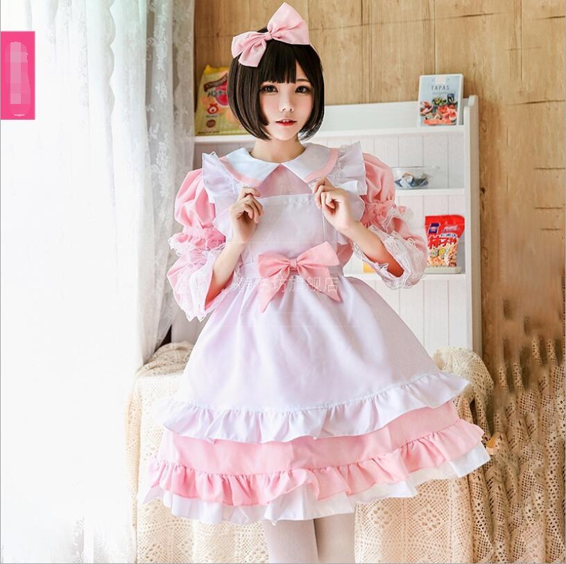 Lolita Long Sleeve Mori Girl Princess Dress Cos Maid Cute Kawaii Dress Retro Court Style Lolita Tea Party Dress Cos Loli: 3 / M