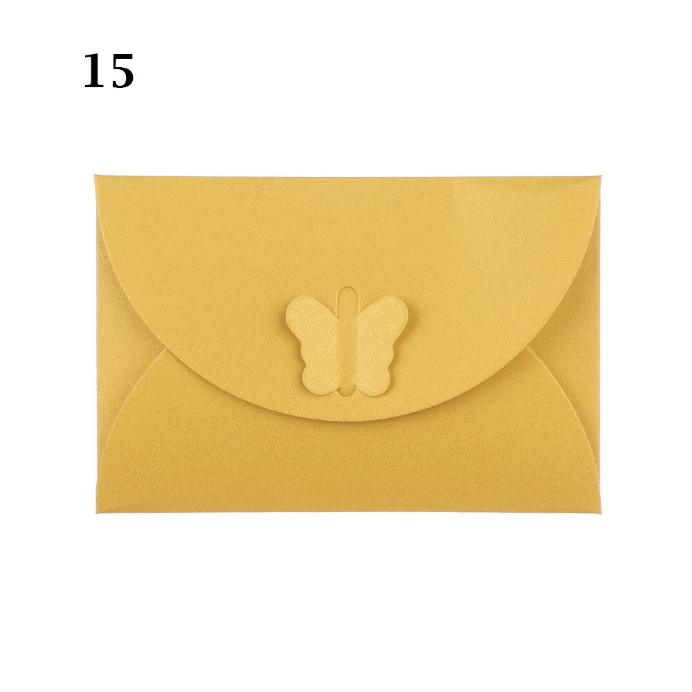 Sobres de papel con hebilla para tarjetas, cartera pequeña de Papel Kraft para postales, sobres de invitación, papelería de oficina, 5 unids/set por juego: light yellow