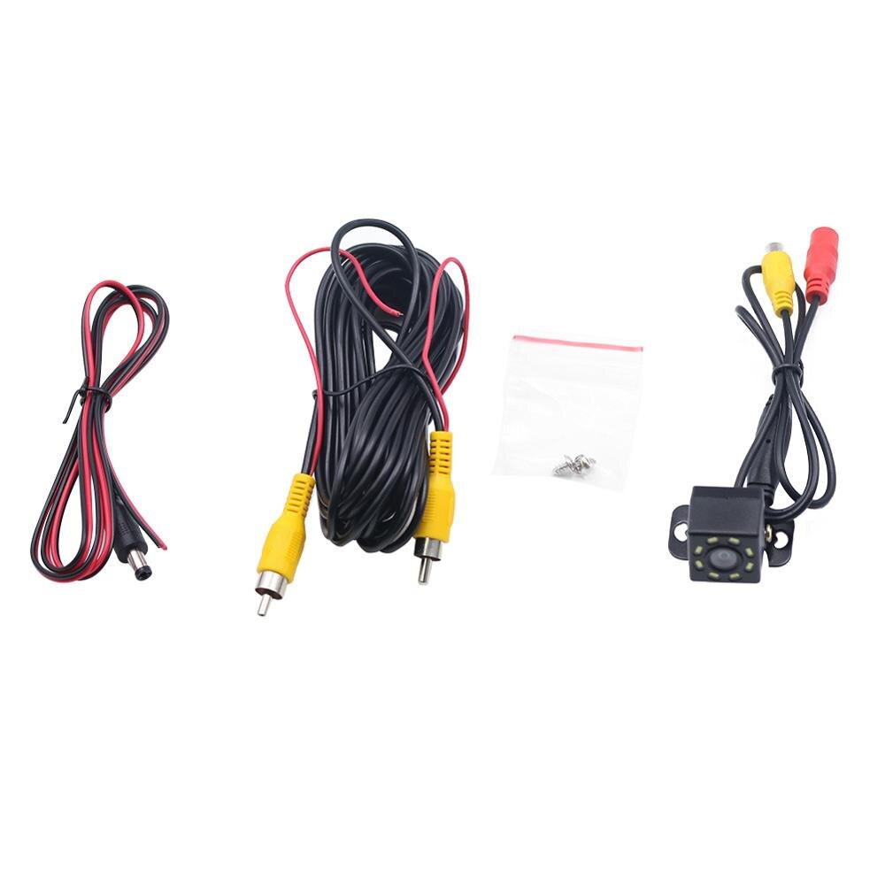 6m Car RCA CAR Reverse Rear View Parking Camera Video Cable With Video Trigger Wire Connecting Car Parking Rearview Monitor: 8 led camera kit