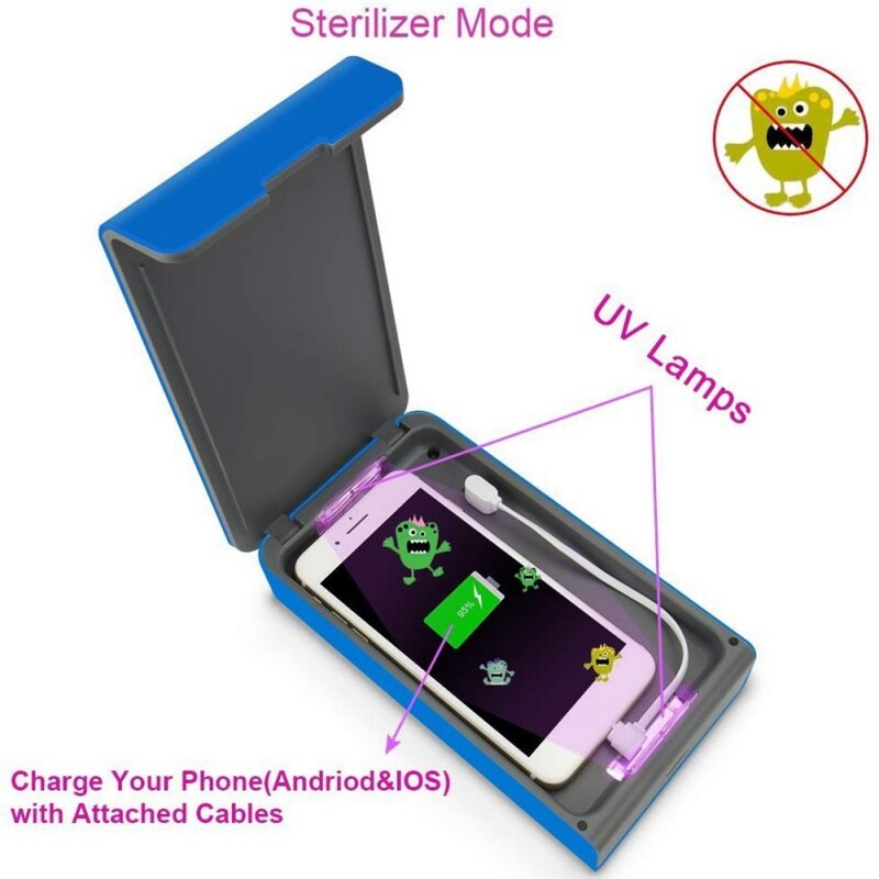 Stérilisateur pour Smartphone | Lumière UV, stérilisateur pour téléphone portable, charge USB, nettoyeur pour téléphone intelligent, fonction aromathérapie