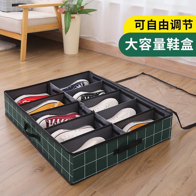 Transparent visible adjustable bed bottom shoe box shoe cabinet storage box space superimposed shoe box bag