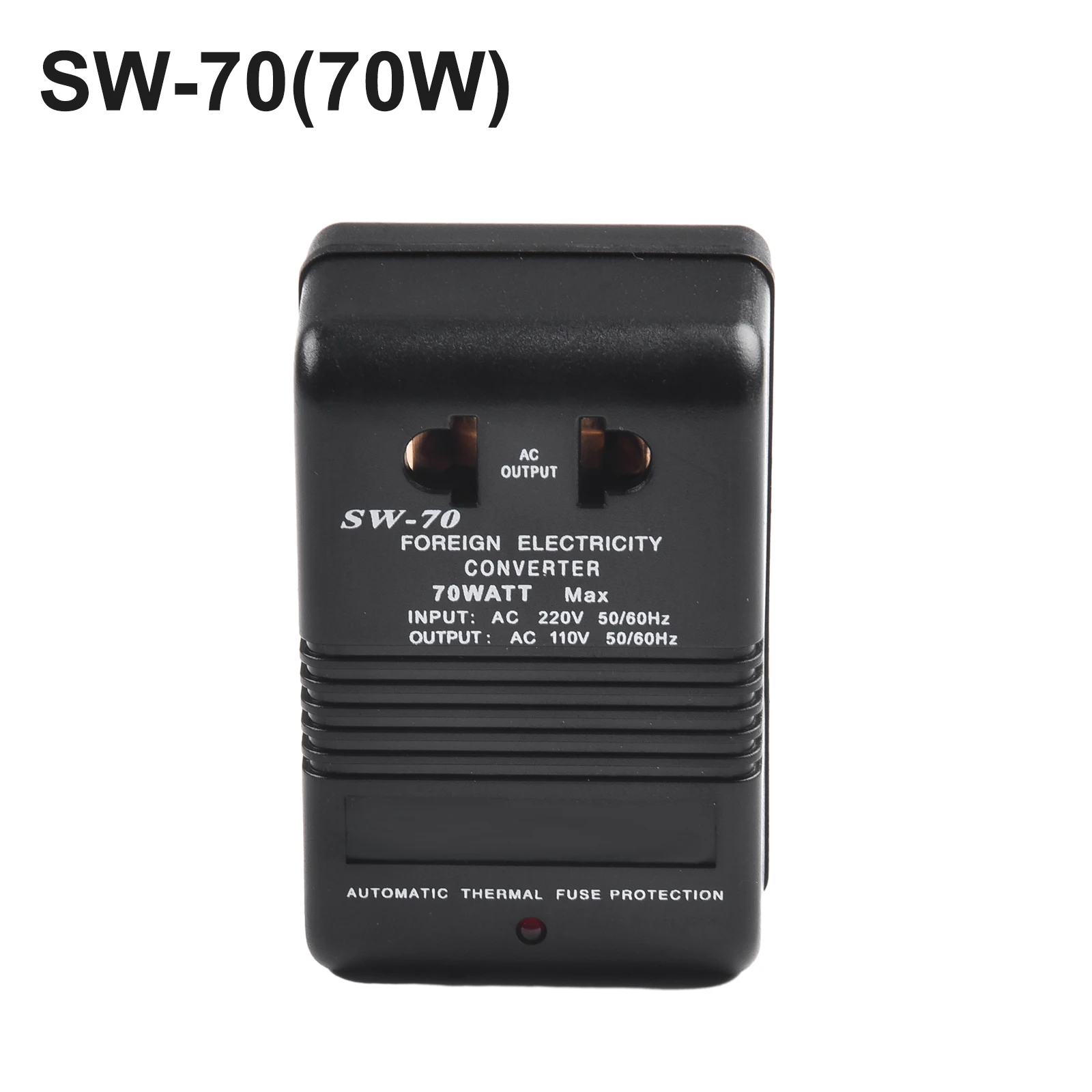 100-w step-up/step-down transformer , 110/120 v to 220/240 v, 70 w/100 w, 55 hz – 60 hz current transformer travel adapter: Silver
