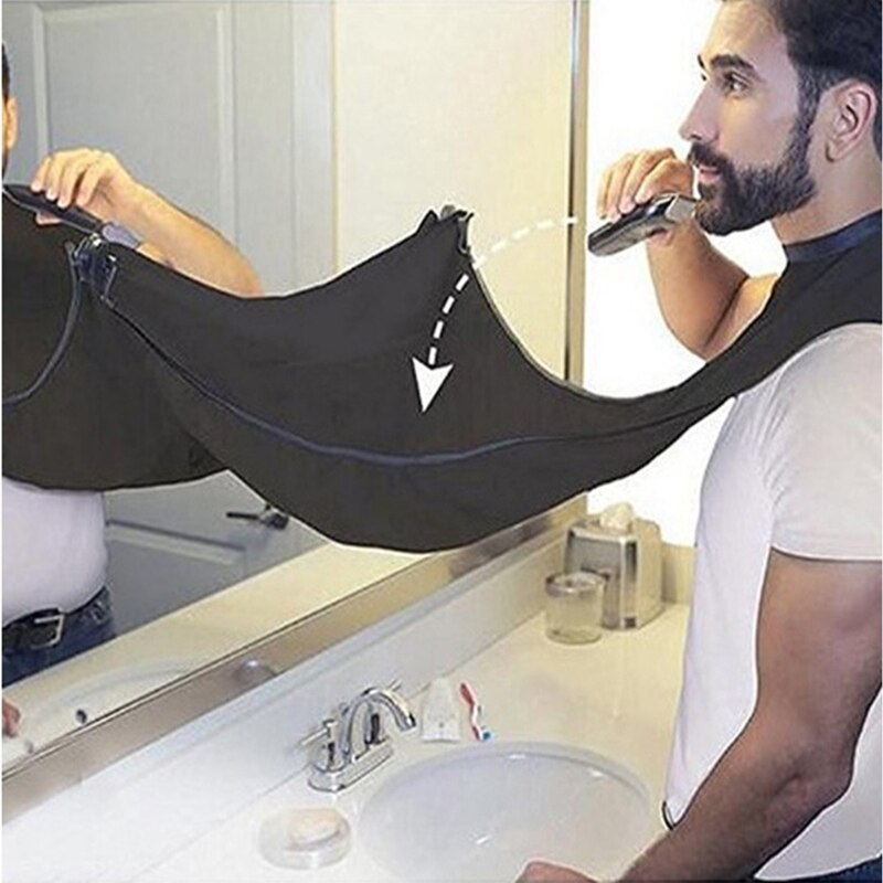 Mann barbering skjegg forkle svart hår barbering forkle ib trimmer holder skjeggfanger vanntett husholdnings rengjøringsverktøy