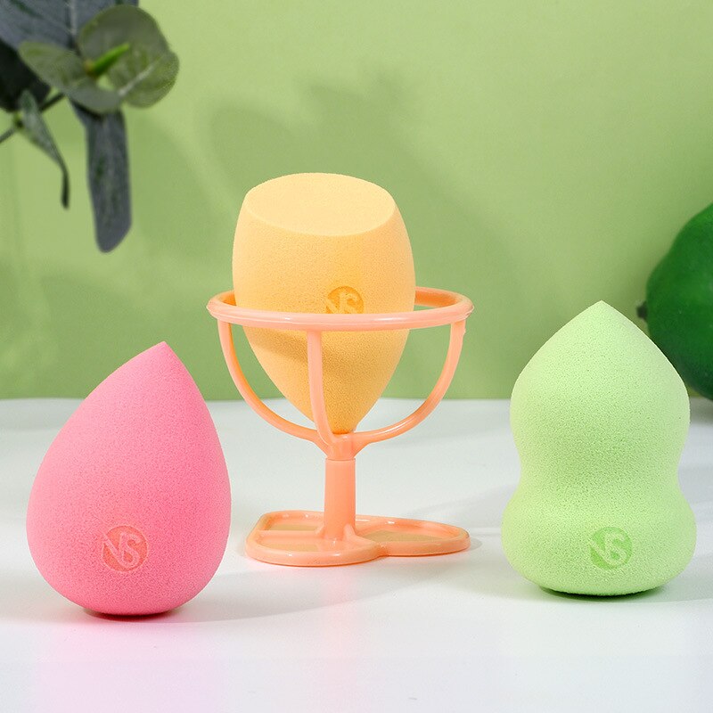 Poederdons 4 Stuk Set Kalebas Water Bevel Cut Super Zachte Spons Poederdons Met Opslag Plank Maken up Gereedschap