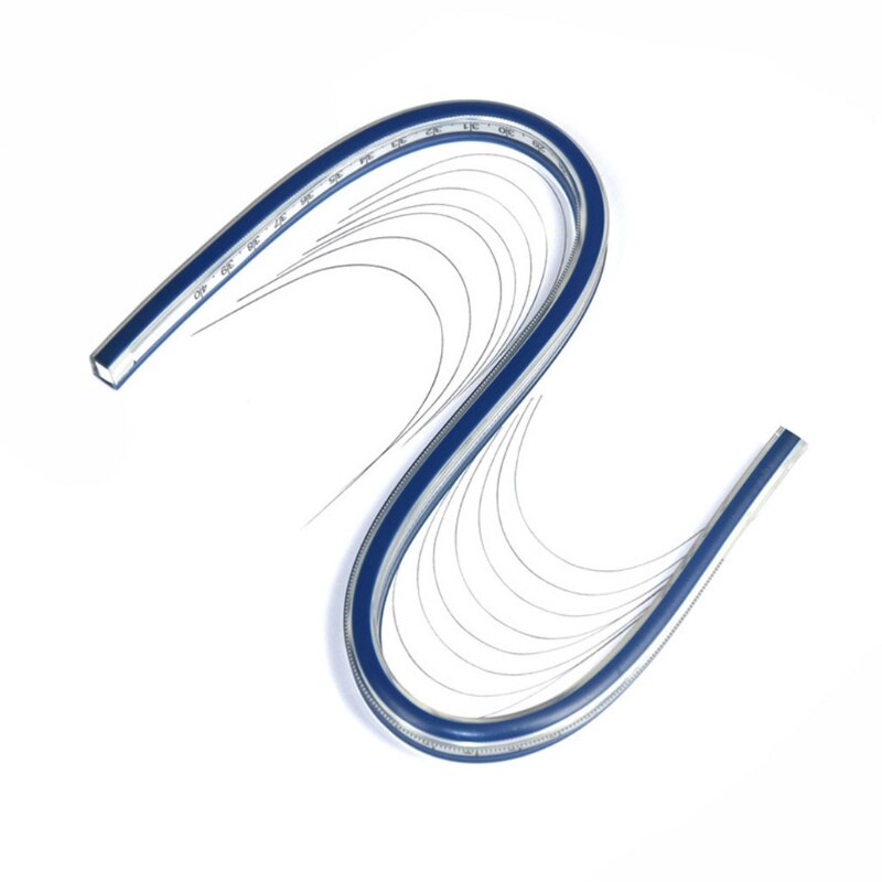 Bendable Curved Ruler Plastic Flexible Curve Ruler Easy to Read for Engineering Drawing Tailor Sewing Draphics