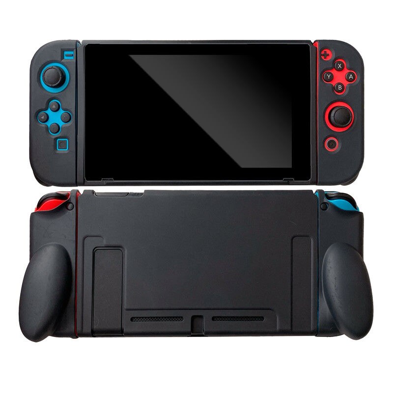 Nintend Schakelaar Roze Case Beschermende Hard Case Shell Voor Nintendos Switch Console Joycon Kleurrijke Back Cover Afneembare: Black