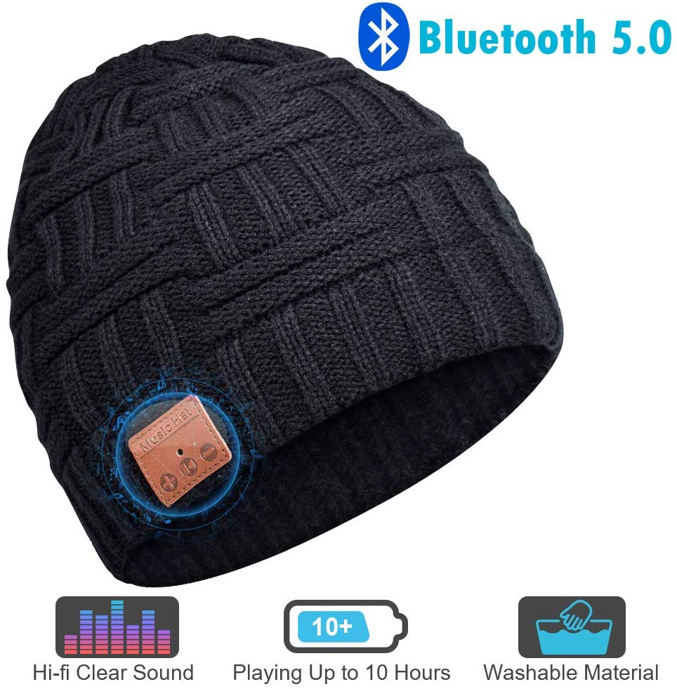 Gorro compatible con Bluetooth, para hombres, mujeres, con auriculares inalámbricos integrados, para cumpleaños, Navidad