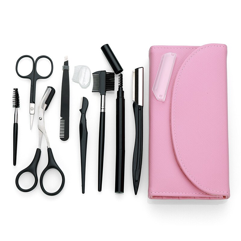 8Pcs Wenkbrauw Cutters Set Eye Brow Trimmer Schaar Gezicht Scheerapparaat Ontharing Scheermes Vrouw Wenkbrauw Shaper Makeup Tools