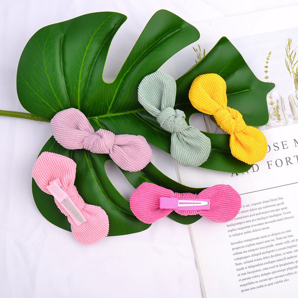 12 stk/lot søte sløyfer baby hårspenner prinsesse jenter kordfløyel håndkledd hårspenner for jenter hårnåler barn hårtilbehør