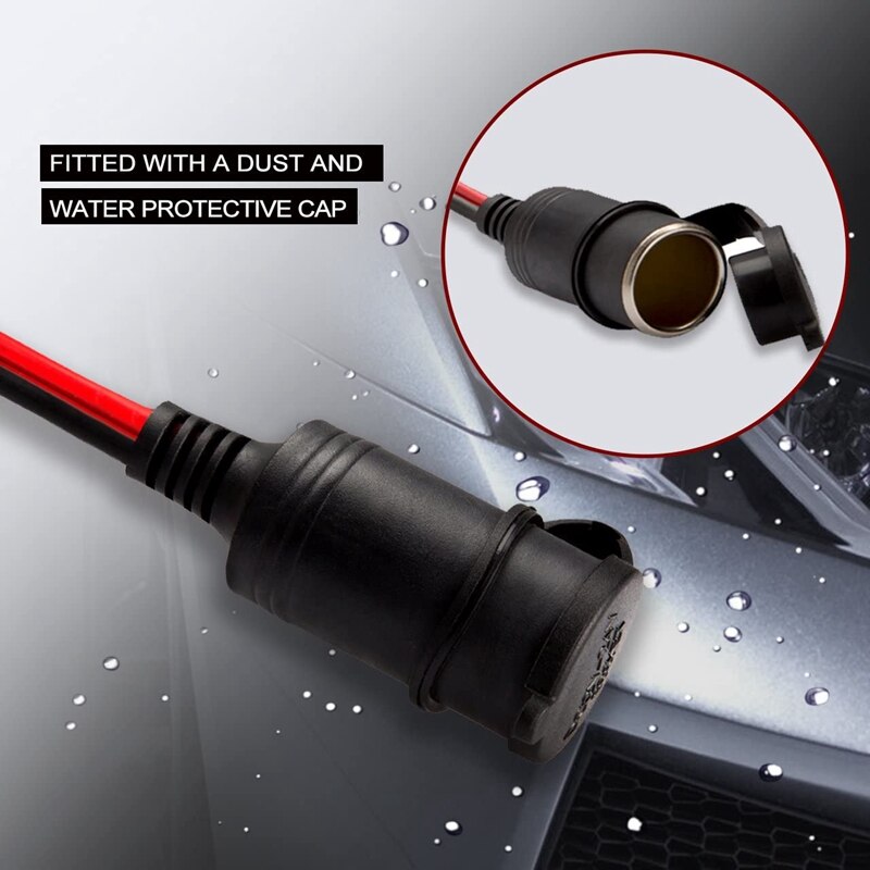 DC12V 220W Automobile Cigarette Lighter Adapter Connecting Line with Fuse Box Cable Alligator Clip Connector Power Plug