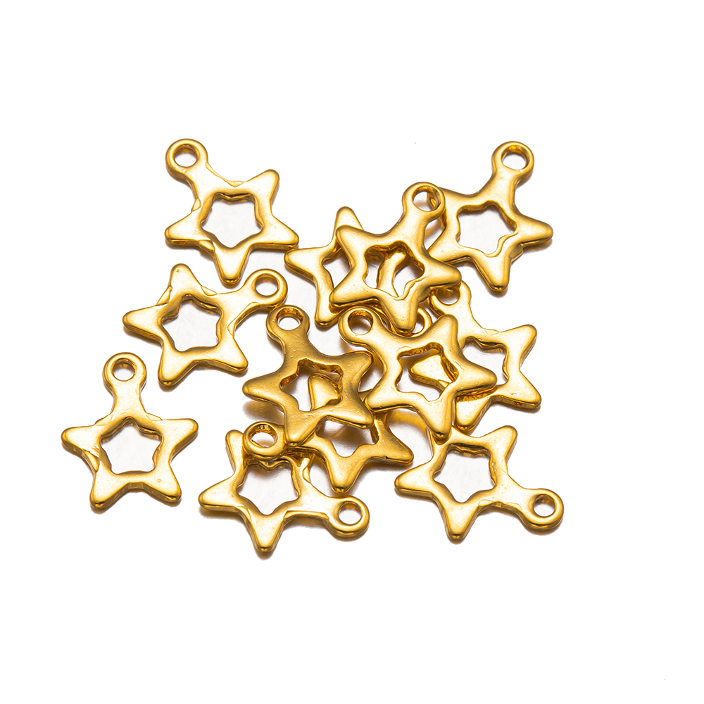 Dijes de estrella de acero inoxidable para pulseras hechas a mano DIY, pendientes, materiales de fabricación de joyas, suministros, piezas decorativas, 20 unidades por lote: Azul