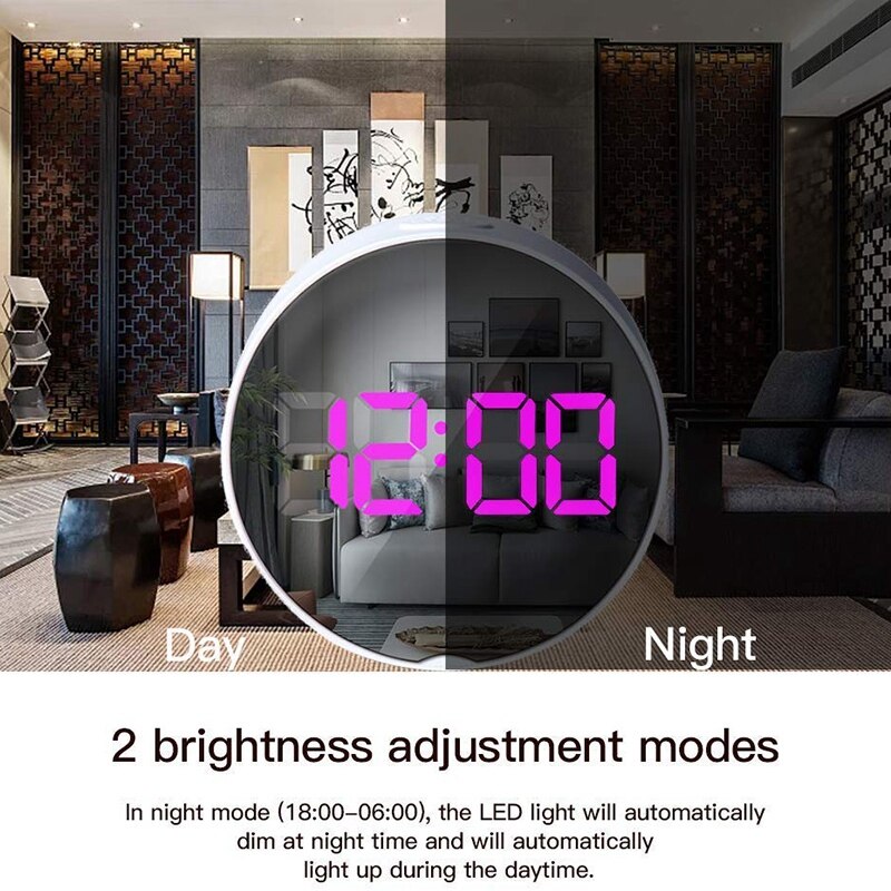 Led Digital Alarm Clock Bedside Battery Power Kid Clock with Temperature 12/24 Hour Set Snooze Modern USB Electric Clocks for De