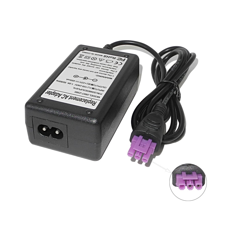 ​22V 455mA Printer Power Supply Adapter for Hp Deskjet 1518 1510 1010 1512 1514 2540 All-in-One for HP Officejet 2620 0957-2403