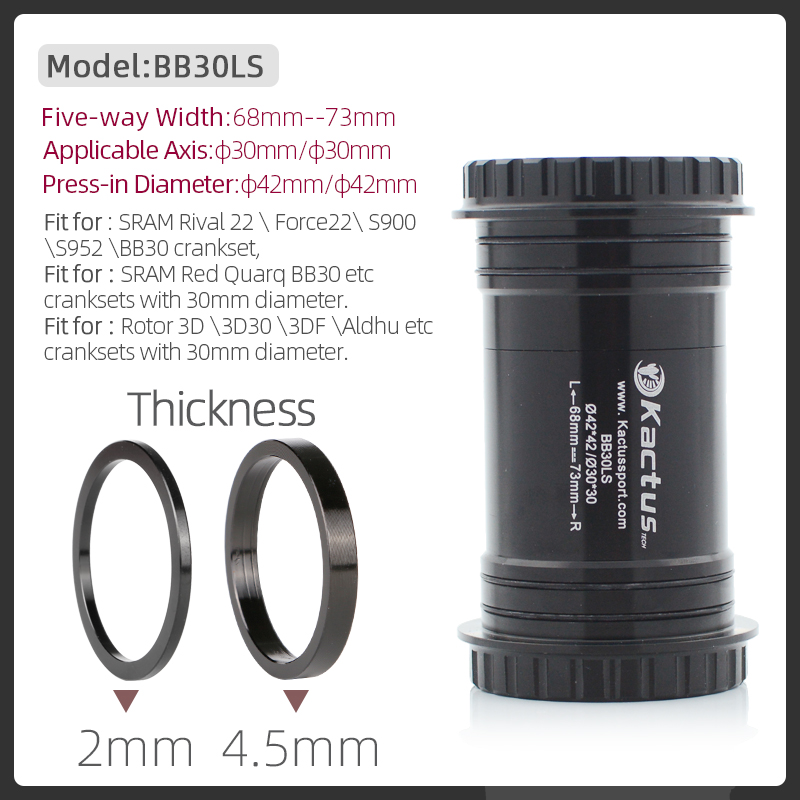 Movimento centrale della bicicletta movimento centrale 30mm albero cuscinetto ceramico parti della bicicletta PF30/PF4130/BB30/BSA30/T47 per bici da strada MTB: BB30LS BLACK