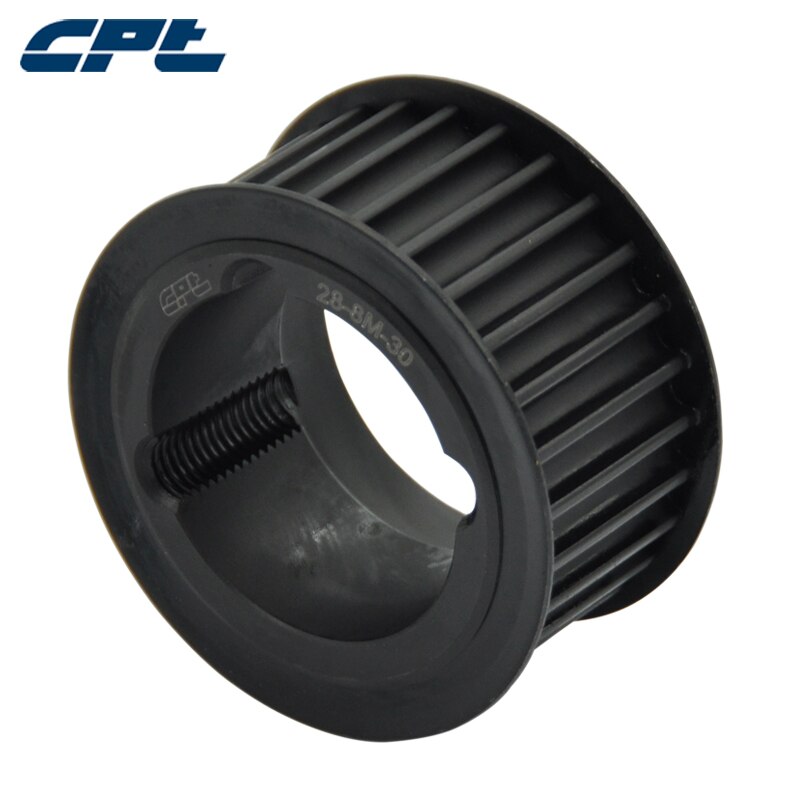 CPT HTD 8M Timing Katrol, staal materiaal, 8mm pitch, 20 Tanden, voor 30 mm brede riemen, wedstrijd 1008 taper bush, 20-8M-30-1008 (T/L)