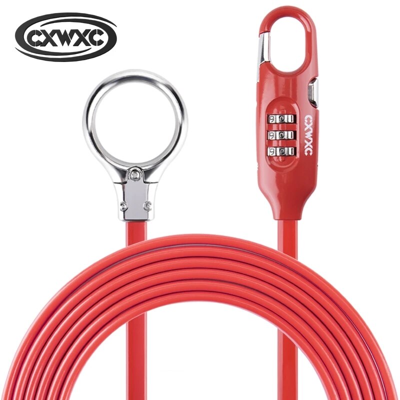 Fiets Steel Cable Lock Helm 1800Mm Verlengkabel Code Voor En Achter Wielen