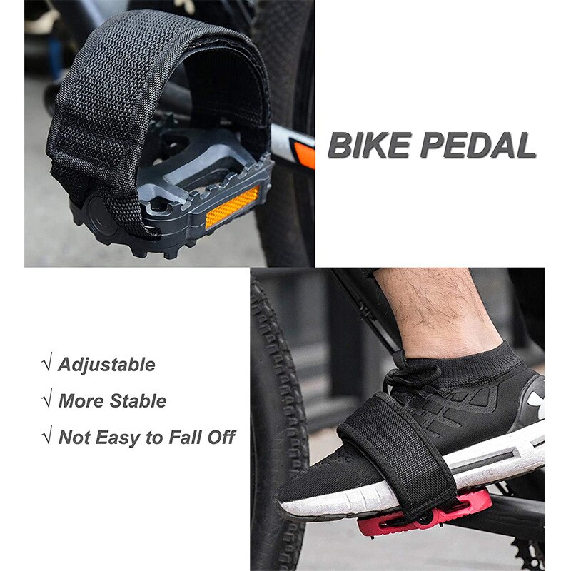 1 par nylon cykel pedal stropper tå klip fod rem bælte klæbende cykel pedaler fast gear landevejscykel dele mtb tilbehør