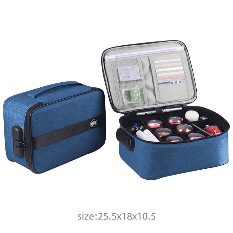 Multi-Purpose Document Storage Briefcase Business Trip Portable Official Seal File Organize Bag Travel Certificates Handbag Item: D-Navy