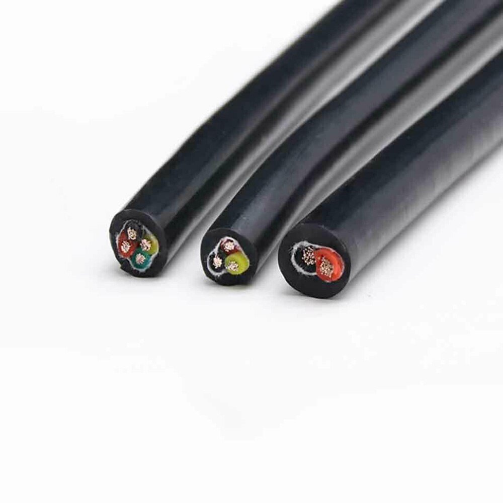 4 kerne silikone gummikabel speciel blød kappe sort høj temperatur elektronisk signaltråd multi-core fortinnet kobbertråd