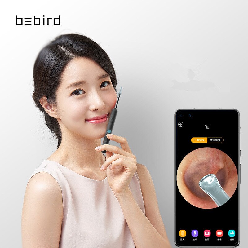 Xiaomi bebird  r1 trådløs intelligent visuel ørestik øreplukker 300w højpræcision endoskop minikamera otoskop boreskop
