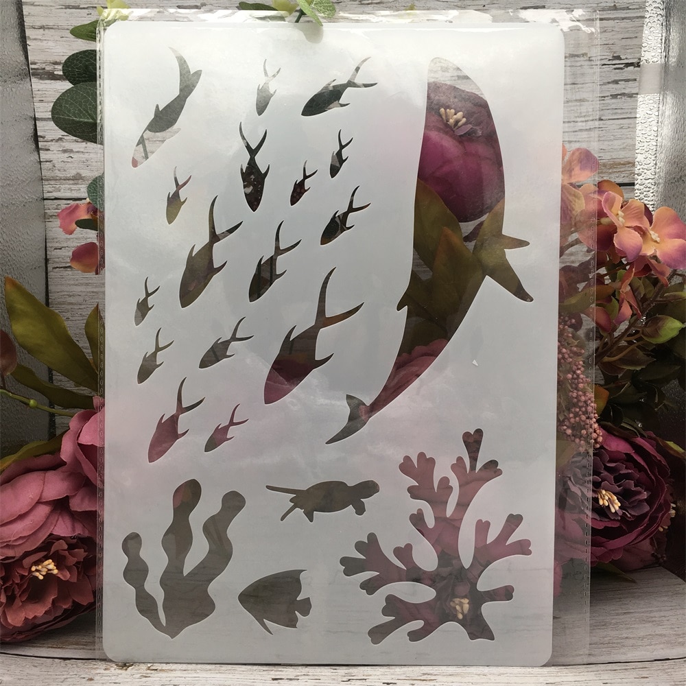 A4 29*21cm Ocean Whale Shoal of Fish DIY Layering ... – Grandado