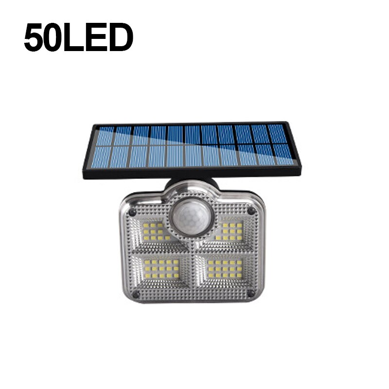 Utomhus solar ljus utomhus rörelsesensor solar led reflektor trädgård vägg lampa vattentät strålkastare utomhus solar spotlights: 50 ledde