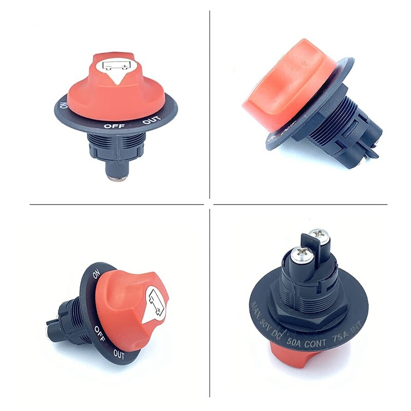 Interruptor aislador de batería, interruptor de corte Maestro de desconexión de batería 100A, para barco marino RV ATV UTV, con Cable de alimentación