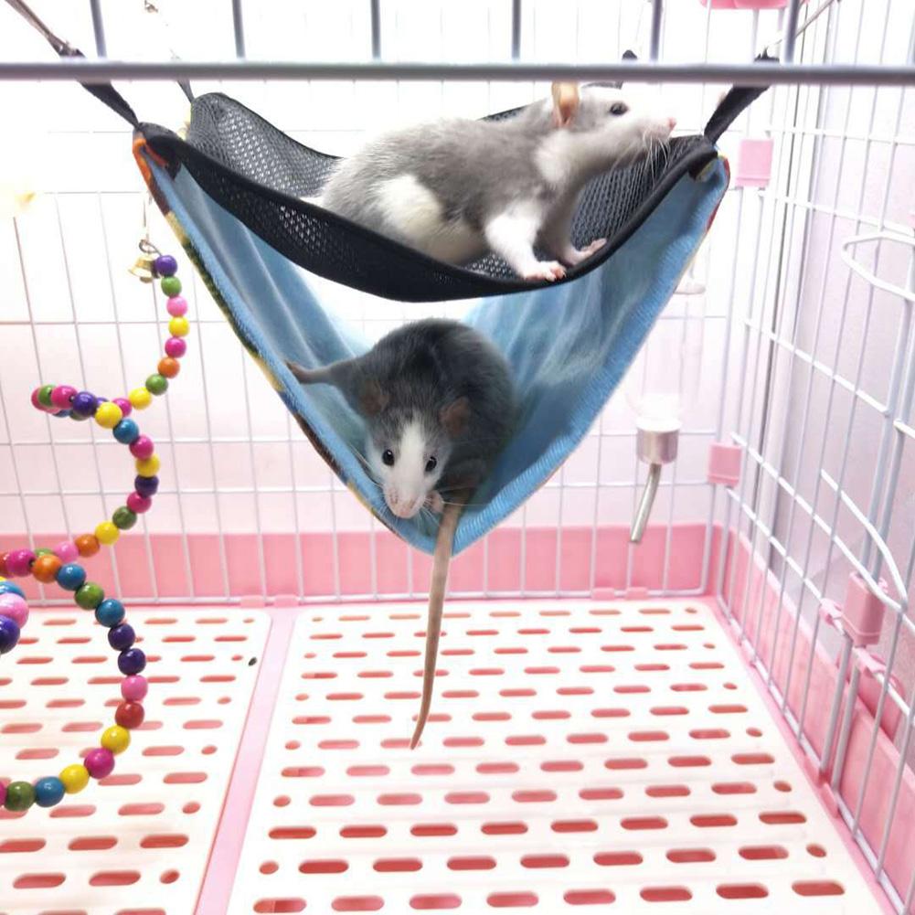 Hamster Haak Hangmat Chinchilla Fretten Double-Layer Ademend Mesh Opknoping Bed Nest Kleine Huisdier Comfort Koel Bed