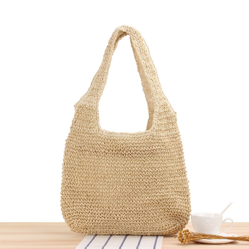 Borsa a tracolla da donna estiva borsa a maglia in paglia borsa da donna di grande capacità tessuta a mano Shopper Beach Design borse per borsa da donna