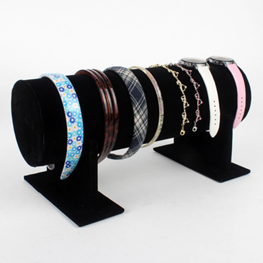Velvet T-Bar Headband Holder Retail Shop Jewelry Display Stand Rack