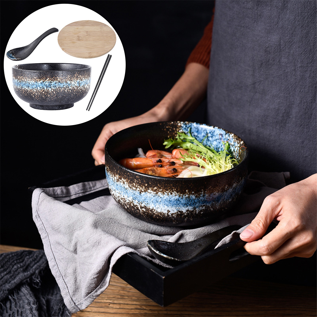 Japanese Ramen Bowl Ramen Dinnerware,Fruit, Salad,Rice Tableware Bowl