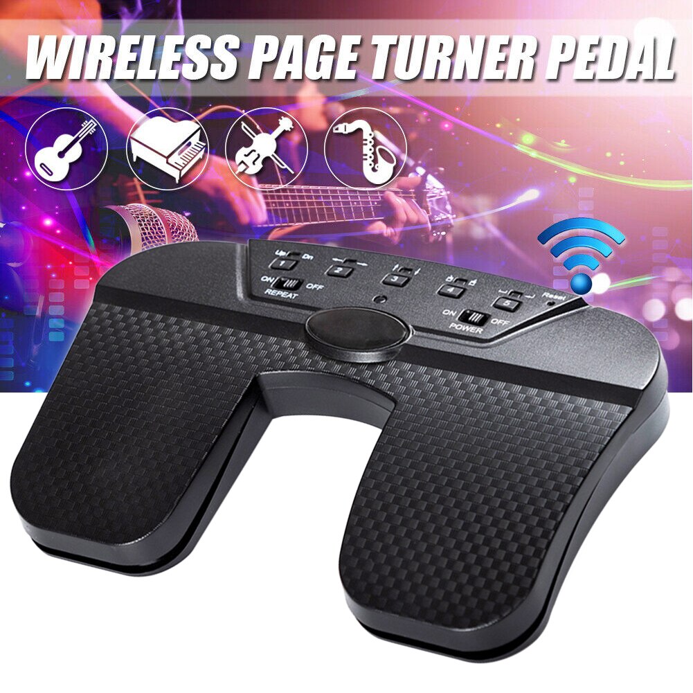 Black Wireless Page Flipper Durable ABS Music Pedal Portable Tablets Bluetooth Guitar Rechargeable Accessories Smart Practical