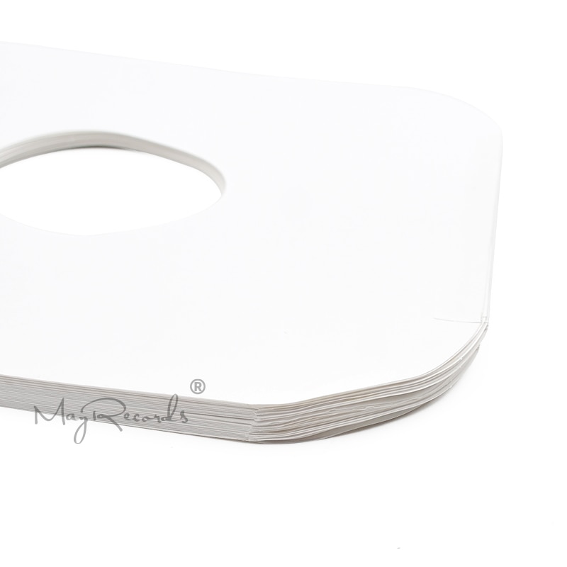 20 Heavyweight ACID FREE White Kraft Paper Inner Sleeves For 12'' LP Record Vinyl With Hole and Rounded Corners