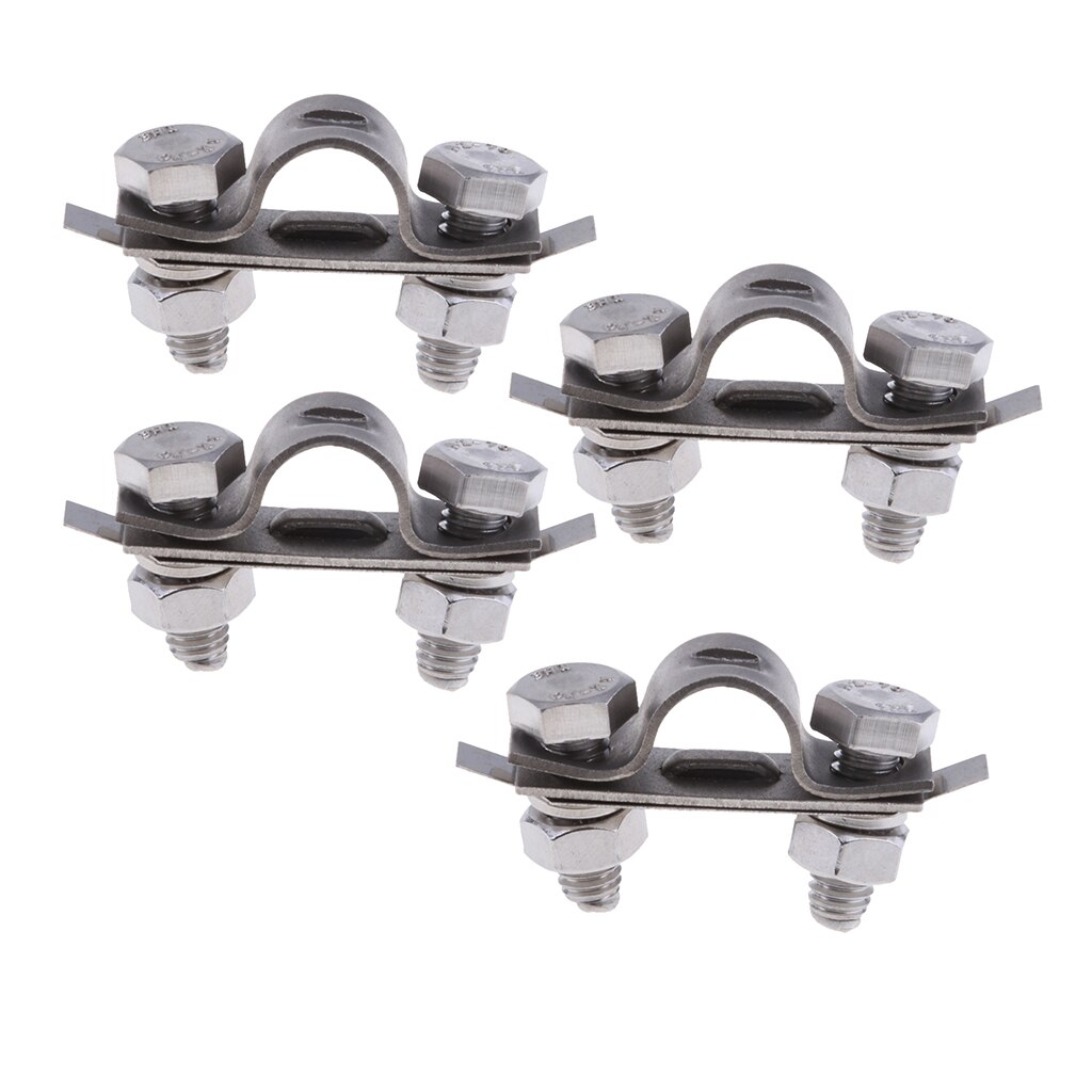 4Pcs Boat Throttle Cable Clamp and Shim Kit - Stainless Steel 304 Grade