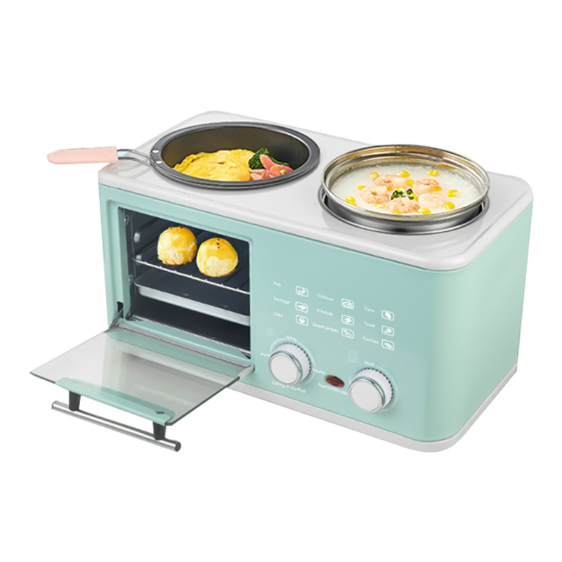 Haushalt Elektrische 4 in 1 Frühstück Maschine Mini Brot Toaster Backofen Omelett Pfanne Pot Kessel Lebensmittel Dampfer