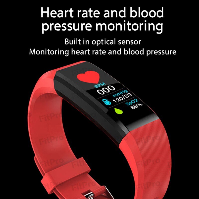 Slimme armband gps fitness activiteitstracker 1.14 "sport waterdichte bloeddrukmeter slaapmonitor slimme band polsband