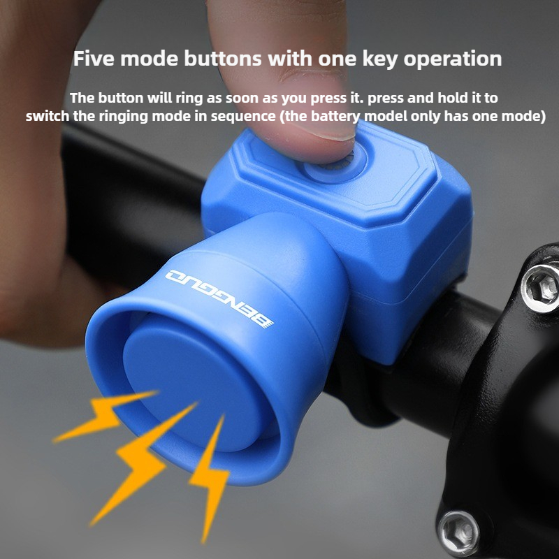 Bocina de bicicleta nueva para bicicleta de montaña, carga USB, timbre electrónico impermeable para bicicleta, equipo de equitación, accesorios para patinete para niños