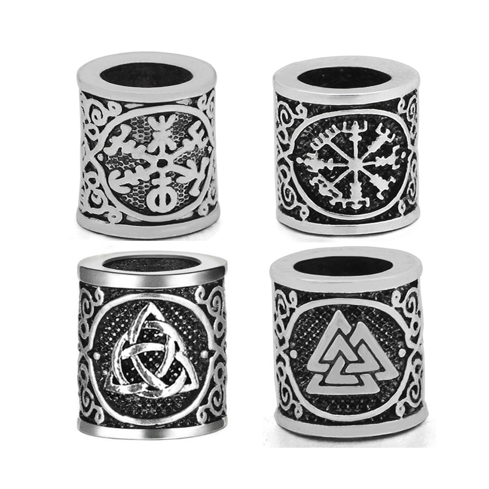 5 stuks Viking Kralen Haar Vlecht Baard Dreadlock Kralen 8mm Gat Sieraden Armband Maken Metalen Kraal DIY Accessorries