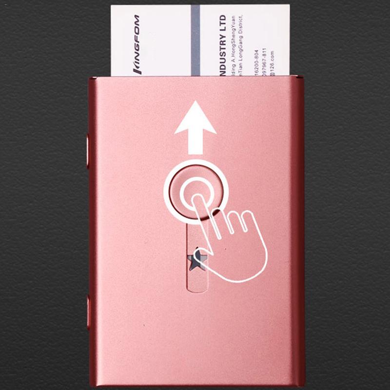 Business Card Holder Hand Push Card Case Bank Card Membership Package Metal Ultra Thin Business Card Packaging Box Organizer