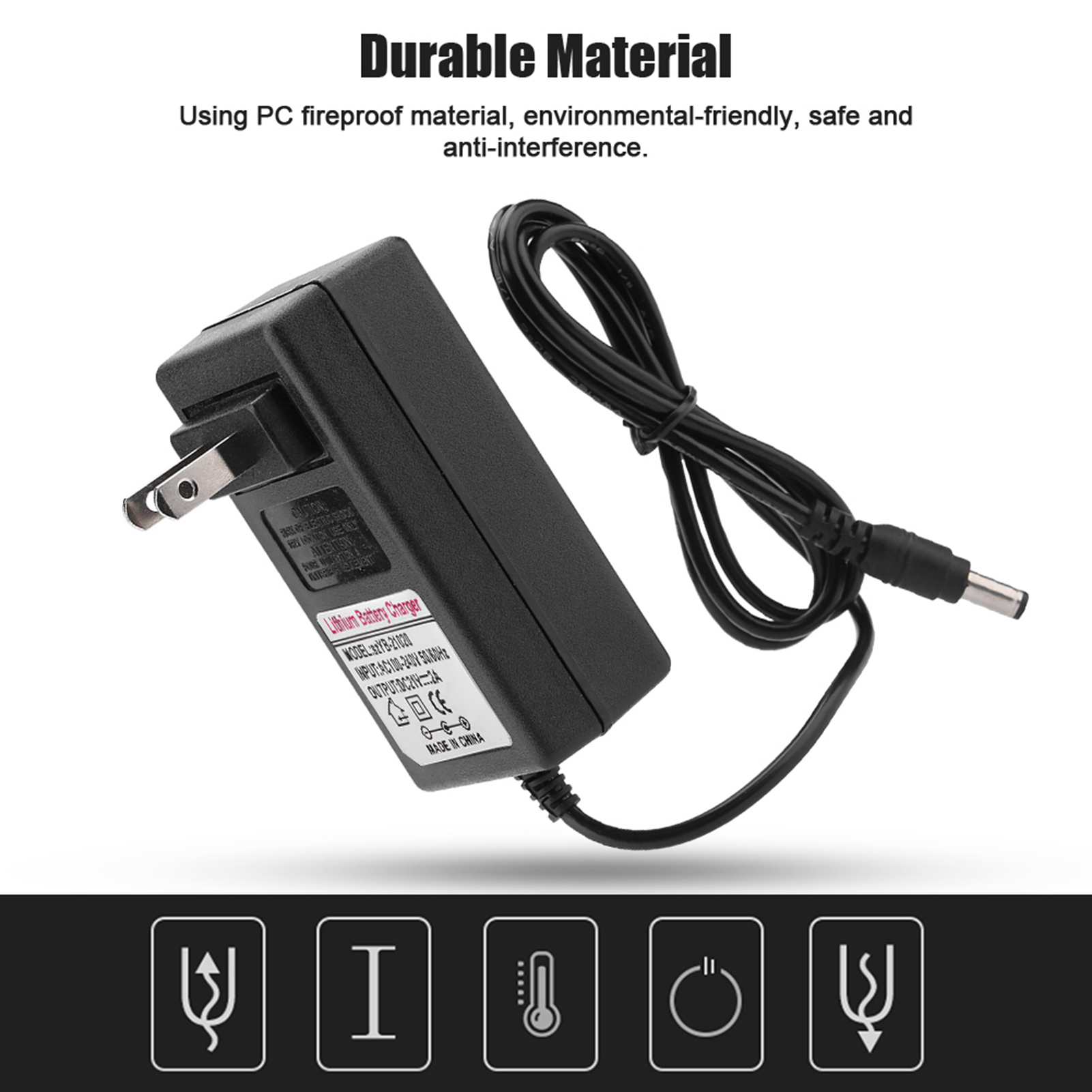 AC 100240V DC 21V 2A Safe Charge Power Supply Adapter Lithiumion Battery Charger