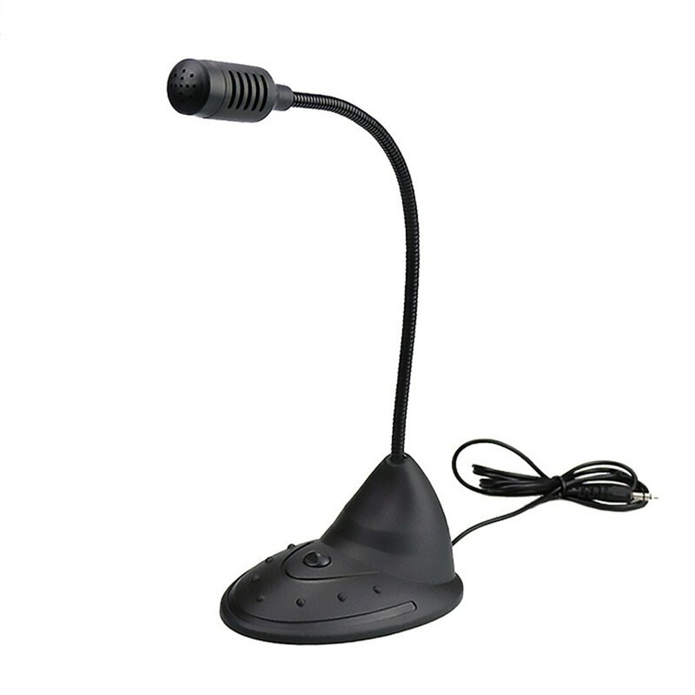 Speech Microphone 3.5mm Plug Gooseneck Mic Flexible Stand Mini Studio Mic With Wire For Computer PC Desktop Notebook