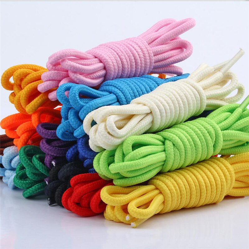 120cm lacets ronds Sneaker lacets de chaussures cordes lacets bottillons couleur unie botte de Sport dentelle chaussure athlétique ficelle 2 pièces/ensemble