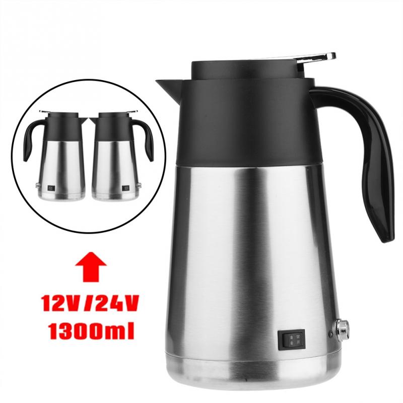 1300 Ml Rvs Elektrische Waterkokers Auto Thee Koffie Pot Keuken Waterkoker Verwarming Ketel 12/24V