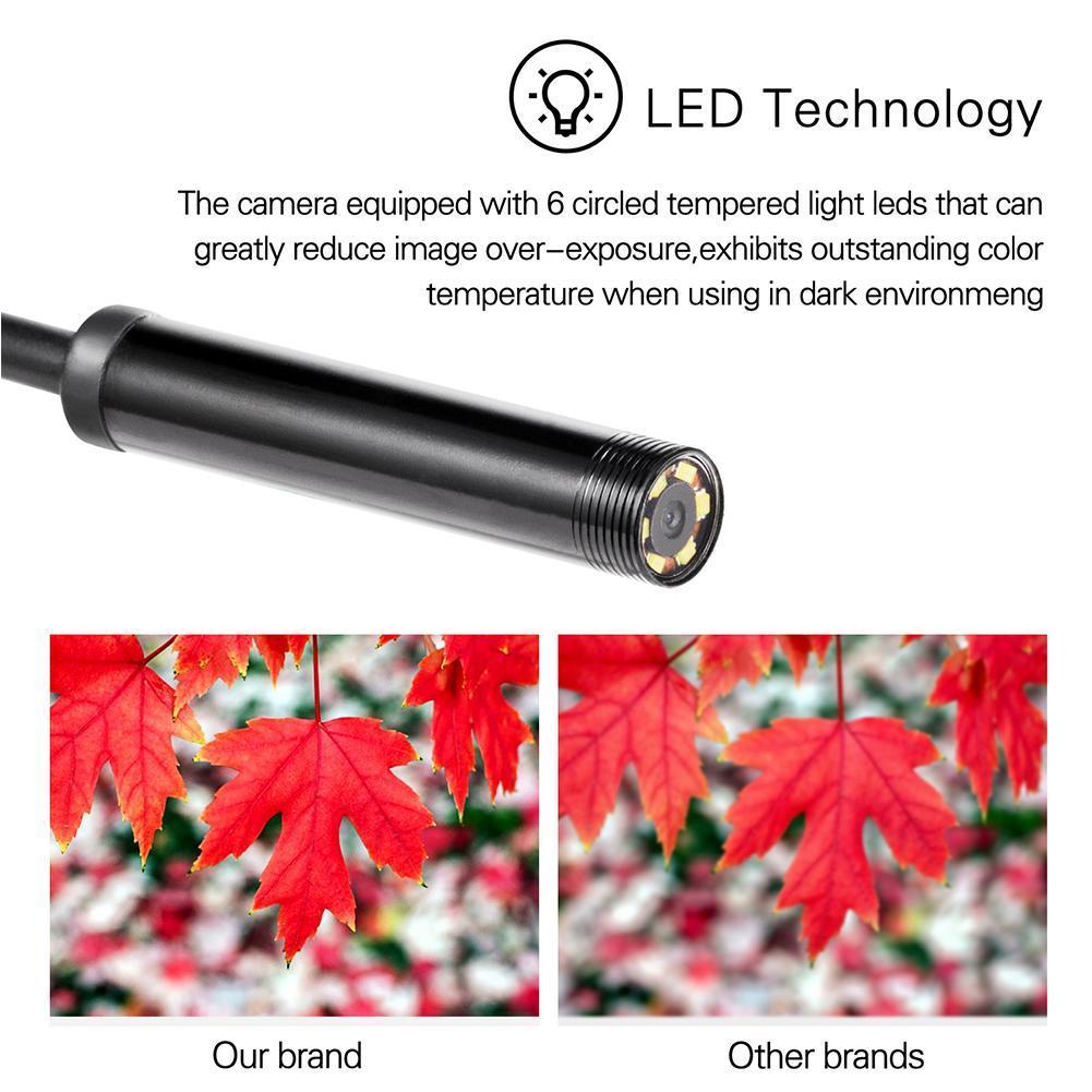 5.5mm Endoscope Camera Flexible IP67 Waterproof Micro Adjustable Camera Inspection Borescope For Android Notebook USB PC 6L B9Z6