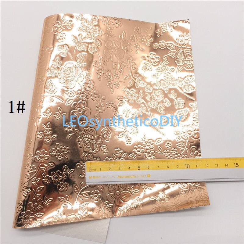 1PC 21X29CM Flowers Embossed Synthetic Leather Fabric, Faux Leather Sheets For Making Bows LEOsyntheticoDIY 3S03C