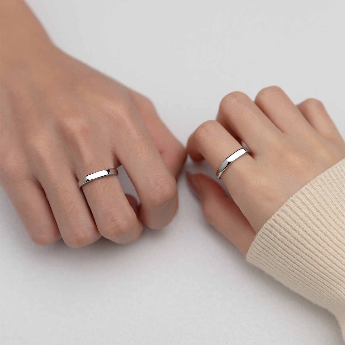 2022 925 silber partnerringe für damen, minimalistisch, schlicht, geometrisches, offenes, verstellbares design, hochzeitsschmuck
