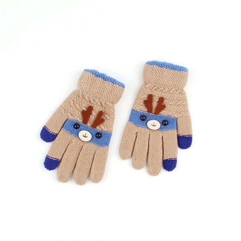 Kids Christmas Elk Knitting Mittens Finger Winter Warm Toddler Infant Baby Cartoon Kid Gloves Thick Accessories Cute Lovely